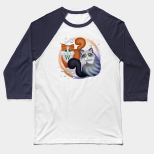 Sweet Cats with Bubbles Baseball T-Shirt